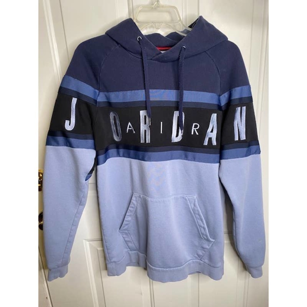Vintage Nike Air Jordan Vintage Spell Out Jumpman AOP All Over Hoodie Medium